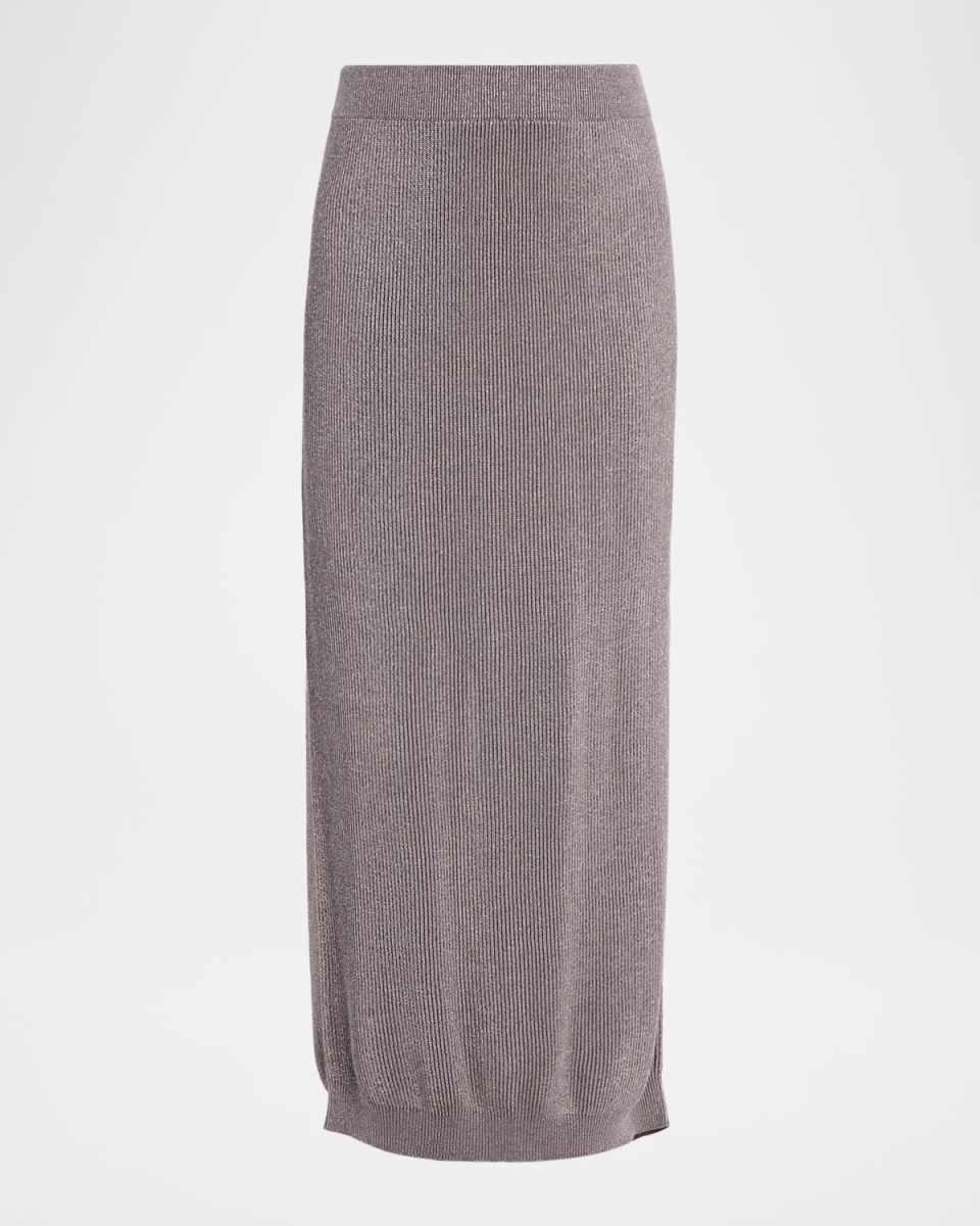 Sparkling Cotton Rib Maxi Skirt